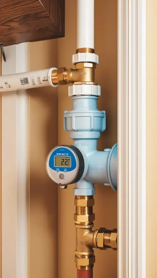 Arrivée d'eau principale dans une maison avec compteur