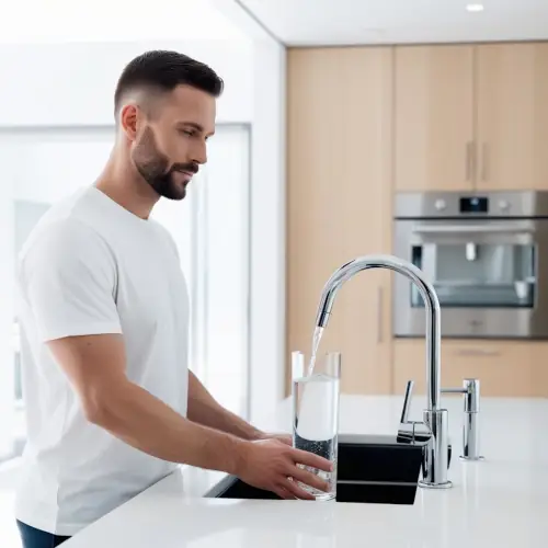 Filtrer l'eau du robinet avec filtre sur évier