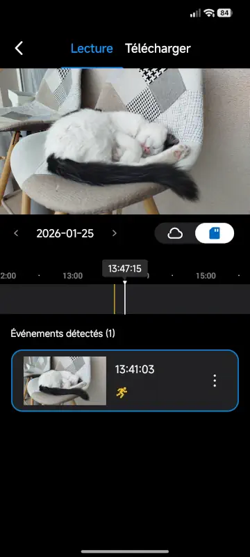 Application Tapo sur caméra Wifi C210 enregistrements