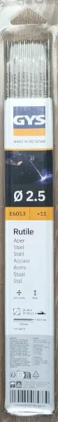 Électrodes GYS rutile Ø2,5 E6013 acier pour soudure MMA