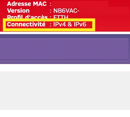 Information de connectivité Box Plus SFR FTTH