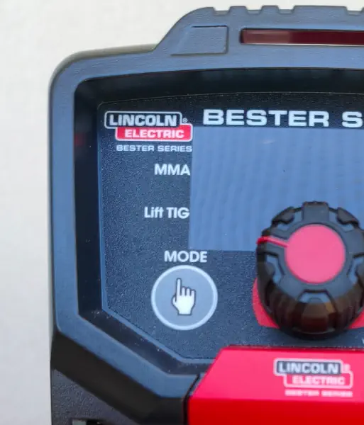 Menu tactile sélection du mode TIG Lift ou MMA
