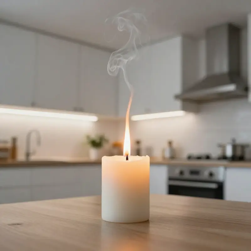 Bougie qui brûle dans un appartement