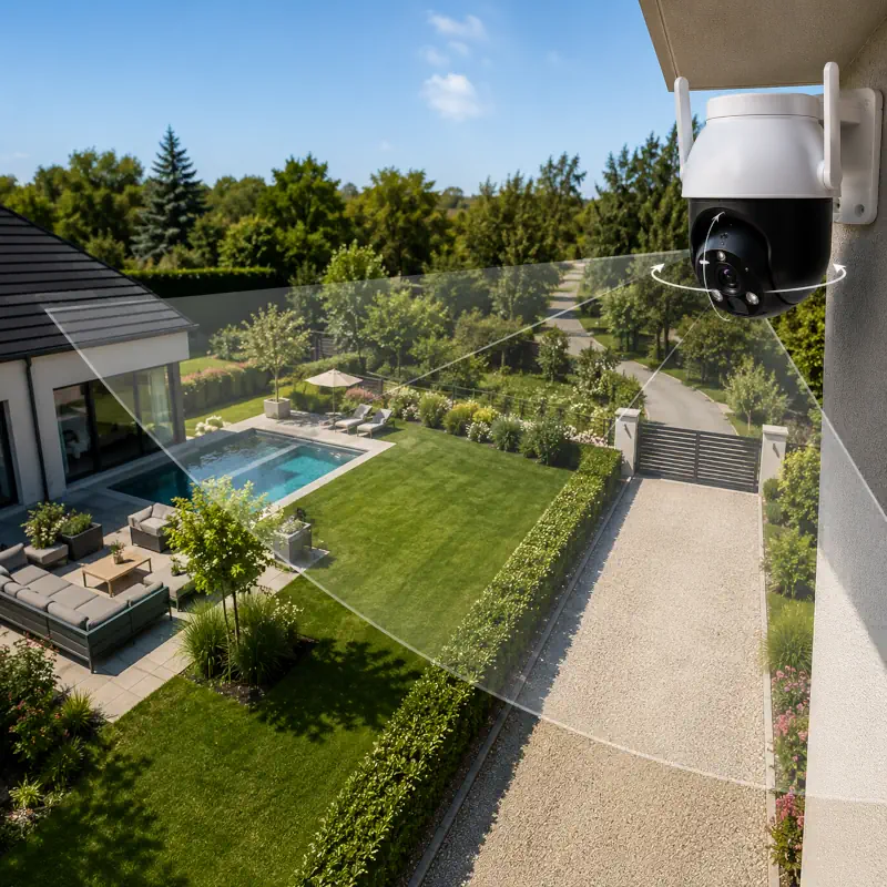 Une caméra motorisée 360° couvre un champ large
