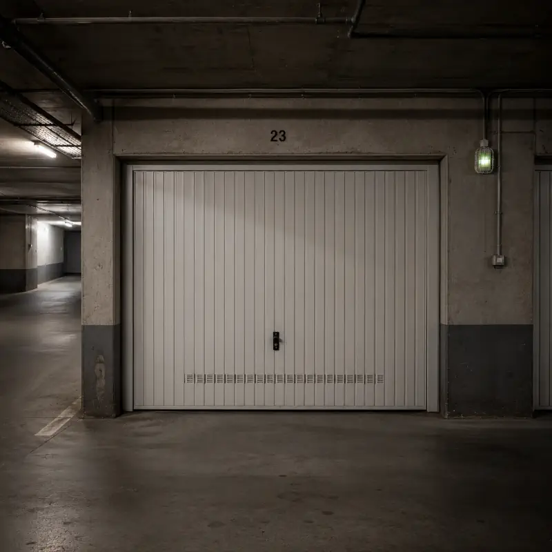 Garage individuel dans un sous-sol d'immeuble collectif