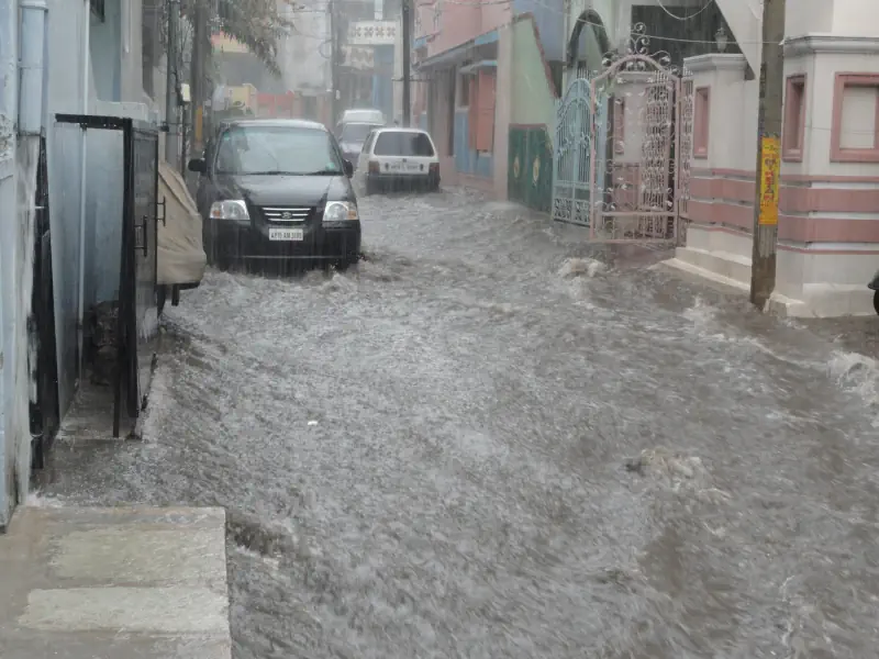 Inondation totale en ville